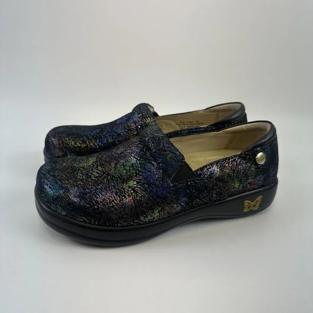 Alegria Keli Dynomite Slip On Clog‎ Comfort Iridescent Leather KEL-7522 36 6-6.5